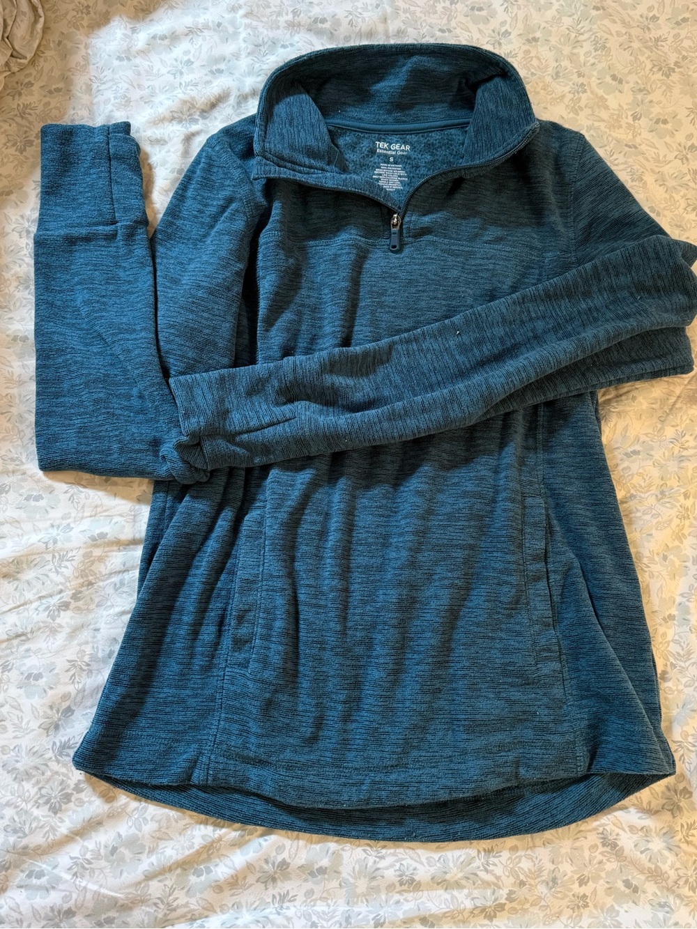 tek gear teal quarter-zip pullover